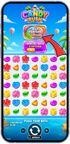 Buying a bonus in Candy Rush